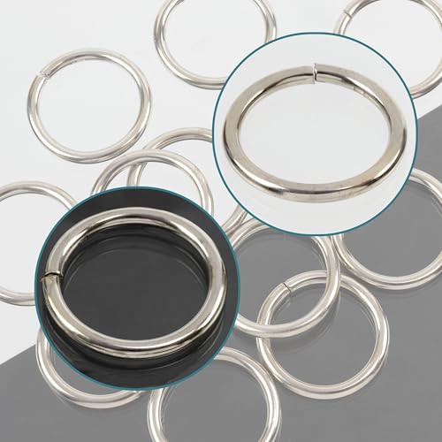 AERZETIX - Set mit 12 runden Ringen Ø30x4 mm Farbe silber Metall | Kurzwarenzubehör zum Nähen, Heimwerken, Taschen, Kleidung, Riemen und Griffe