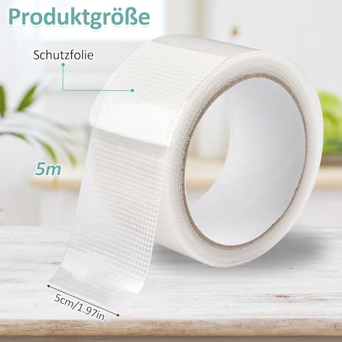 Fliegengitter Reparatur Klebeband 5cm x 500cm Selbstklebend Weiß - Insektenschutz Reparaturset für Fenster, Türen, Fliegengitter Löcher, Starker Kleber, Wasserdicht, Haltbar