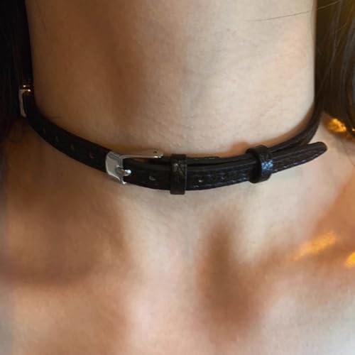Allereya Gothic Breite Leder Halsband Halsband Leder Gürtel Halsband Schwarz Leder Halsband Verstellbar Leder Halsband Schmuck Für Frauen