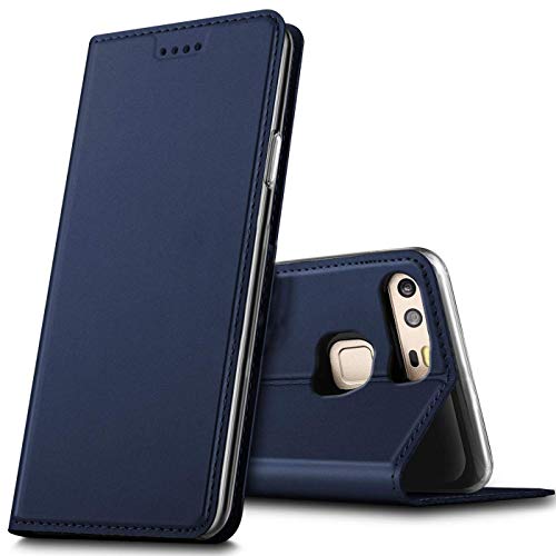 Verco Case compatible with Huawei P9, Flip Wallet Cover with Magnetic Closure for Huawei P9 Phone Case - blue