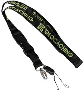 geo-versand Geocaching Lanyard Original Woven Black Green Geocacher Gift Lanyard