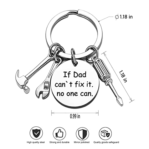 Father’s Day Gifts Dad Keychain From Son Daughter Children Dad Gifts Keychain For Stepdad Christmas Birthday Gifts For Men (If Dad Can't Fix It, No One Can) #TOP3