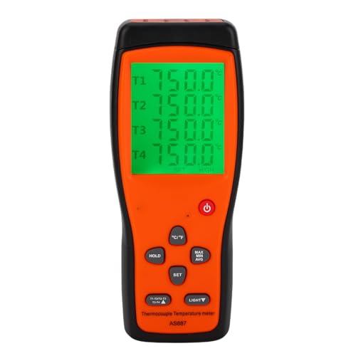 Testeur de température Eujgoov thermocouple K 4 canaux avec 4 sondes de mesure