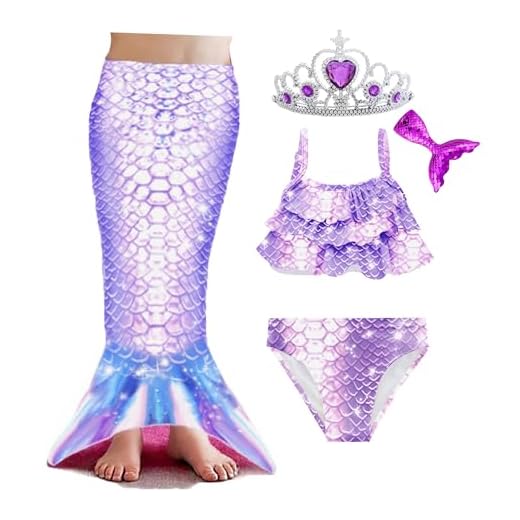 Aukidwld Conjunto de biquíni de 2 peças para meninas com saia 3 a 12 anos, Roxo, branco, 9-10 Anos