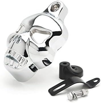 Krator NP001 Chrome Skull Horn for Stock Cowbell Horns Cover (Harley Davidson Motorcycle 1992-2013) Cover