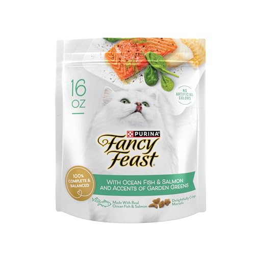 Image of Purina Fancy Feast Dry Cat Food with Ocean Fish and Salmon - (Pack of 4) 16 oz. Bags