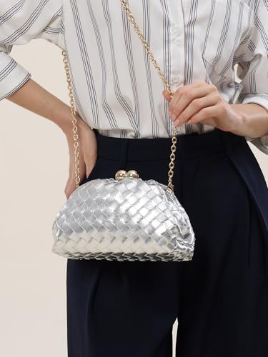 Image of CHUNLI Dressy Woven Clutch Purses for Women Evening Wedding Formal Occasion,Dumpling Crossbody Shoulder Handbags for Women