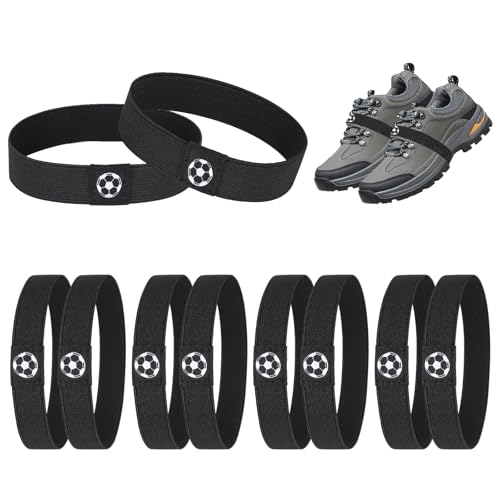 Yicenmy 10 Stück Schnürsenkel Fixierband Kinder Reißfeste Schnürsenkel Fixierband Fussball Anti Loose Verstellbare Elastische Schnürsenkel Halter für Sportschuhe und Freizeitschuhe
