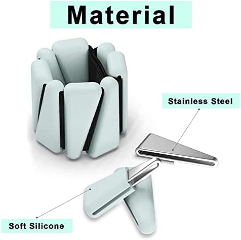 Miniatura 3 de wulinjoin Pesas de muñeca para entrenamiento de fuerza, pesas de muñeca y tobillo para mujer, pulsera de silicona ajustable, para yoga, pilates,