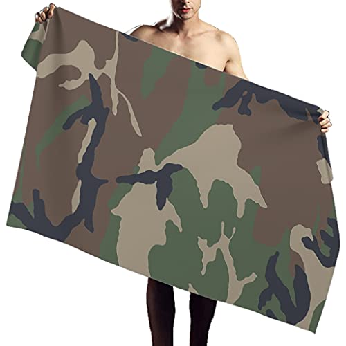 Camouflage Beach Towel Oversize Swim Towel Sports Towel Lightweight For Kids&Adults White 59X30 Inch #TOP3