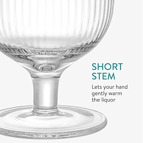 Navaris Snifter Glasses (Set Of 4) - 10 Oz Glass Snifters For Whiskey, Wine, Brandy, Drinks, Desserts - Decorative Fluted Glassware - Dishwasher-Safe #TOP5