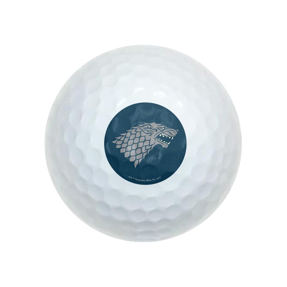Game of Thrones Stark Sigil Wilson Golf Balls 12 Pack, Regulation Size Full Color Premium Golf Balls