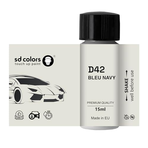 SD COLORS Bleu NAVY D42 - Pintura para retocar (15 ML, con código de color D42), color azul marino
