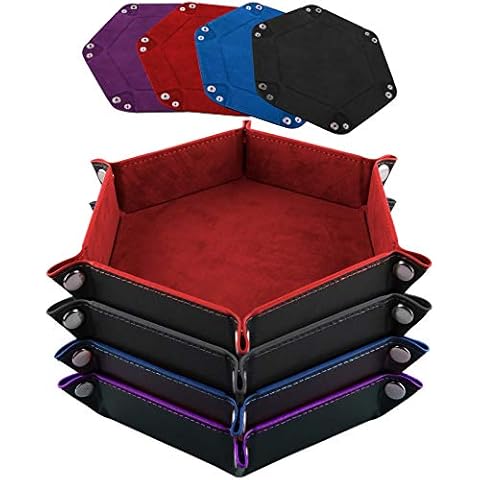 SIQUK Hexagon Folding Dice Tray Set Cover
