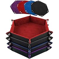 SIQUK 4 Stück Würfelbretter 4 Farben Leder und Samt Würfelteller für RPG DND Dungeons and Dragons Würfel Gaming