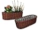 KOTARBAU® Set di 2 portavasi in vimini intrecciato, ovali, per fiori, piante, cesto naturale, 50 cm, in rattan