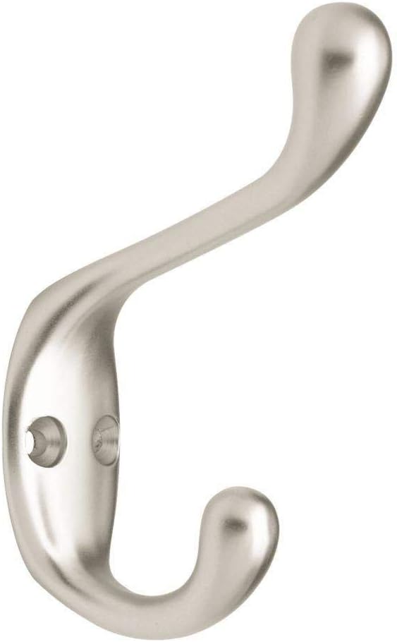 3.5 in. Matte Nickel Heavy Duty Coat and Hat Hook Value Pack (3-Pack)