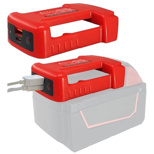 USB Power Tool Battery Chargers for Milwaukee M18 18V Battery ï¼ŒUSB Charger Adapter with USB-A&USB-C 2.1A Fast Charge Ports