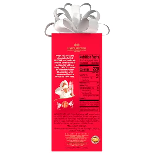 Lindt LINDOR Milk Chocolate Candy Truffles Traditions Gift Box, Milk Chocolate Candy with Smooth, Melting Truffle Center, 6.8 oz.