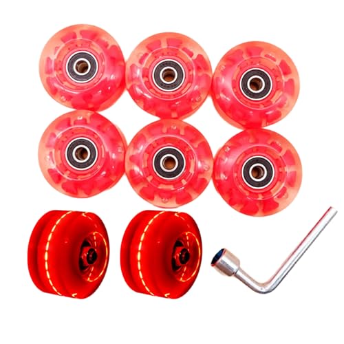jiahesuw Wear Resistant Wheels for Double Row Skate Skateboard Roller Skate Wheels Quads Skate Wheels Replacement with Bearings