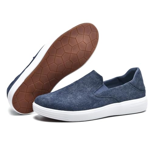 Image of konhill Mens Slip On Loafers Sneakers - Casual Knit Walking Shoes for Men, Lightweight Breathable Memory Foam Boat Shoes, Comfortable Slip-On Driving Loafers for Work Travel Beach
