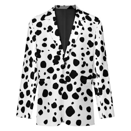 Dalmatian Pattern Printed Men's Classic Fit Suits Funny Casual Stylish Two Button Blazer4