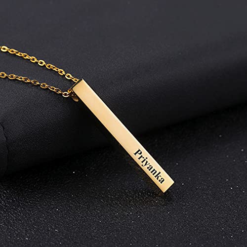 Image of Priyanka Cursive Gold & Silver Name Pendant Necklace, Best Jewelry Gift for Girls.