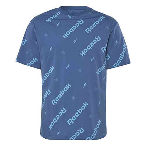 Reebok Identity All Over Print T-Shirt Graphique (Manches Courtes), Batik Blue, M Mixte