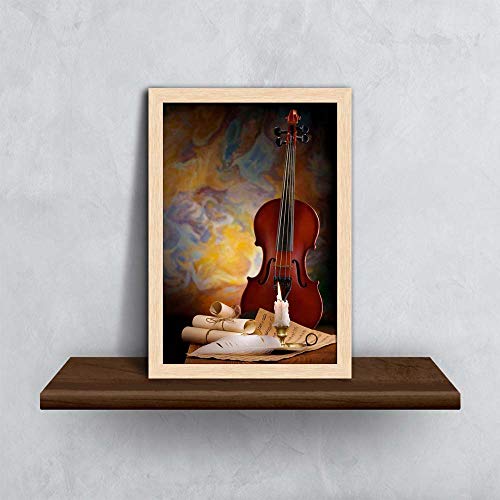 Image of ArtzFolio Antique Music Tabletop Painting Natural Brown Frame 6 x 8.3 inch (15 x 21 cms)