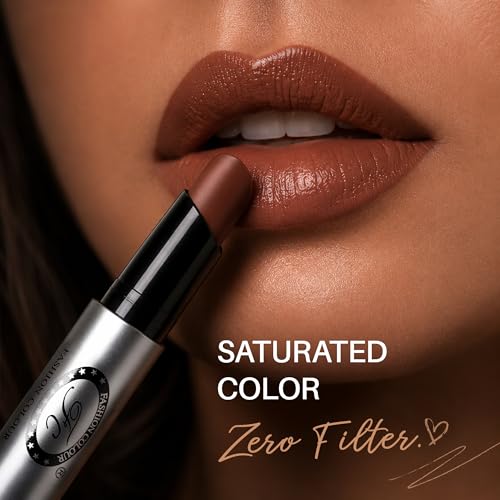 Image of Fashion Colour Colorful Non-Transfer Lipstick 2g | Waterproof, Smudge Proof & Long Lasting Matte Lipstick for Women | Highly Pigmented Lip Color | Lightweight Comfortable Wear | Available in 34 Shades (Wild Rose)