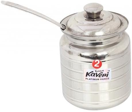 Kaveri VR827 Stainless Steel Oil Pot Container - 350 ml, 1 Pieces, Silver