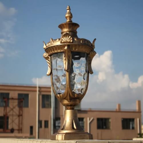 Image of Glowave Decorative Outdoor Antique Bronze Post Light Pillar Light Column Light, Waterproof Lantern Gate Post for Patio or Fench Deck, Doorway Porch Pillar Lamp - Warm White (P-6680 /S-BG)