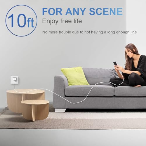Image of Extra Long 10FT iPhone 14 13 12 Charger Fast Charging 20W PD USB C Wall Charger with Fast Charging Cable Compatible iPhone 14 /13 /12 /11 /Pro /Pro Max /Mini /Xs Max /XR /X, iPad