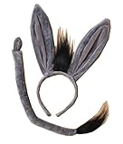 MA ONLINE Donkey Ears Aliceband and Tail Set Hen Night Stag Party Fancy Dress Up Accessory