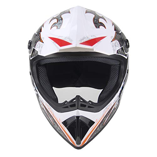 Senhill Motocross Helmet Dirt Bike Helmets Off-Road Helmet With Gloves Goggles For Unisex Adult Youth Dot/Fmvss 218 Approved (Large, White) #TOP1