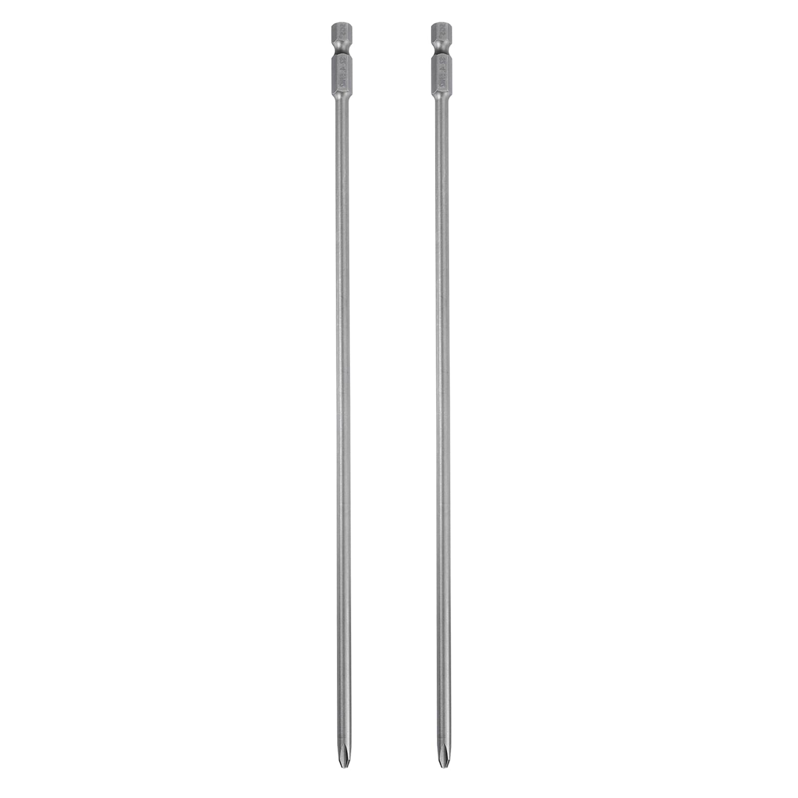 2 szt. Magnetyczny śrubokręt krzyżakowy PH2 1/4 cala trzpień sześciokątny 250 mm długości 4,5 mm pręt