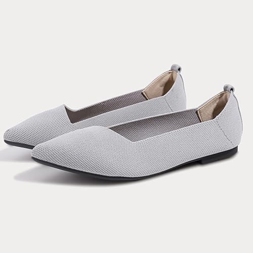 Ballet Flat Women Pointed Toe Knitted Dolly Shoe2