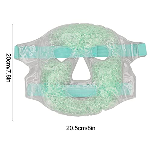 Improve Skin Hot Hot Cold Facial Eye Pack Healthy Reusable Relieve Fatigue Gel Beads Cooling Face for Face Head Neck Shoulders, Cold Facial Ready to Use Strips (Green) - Image 3