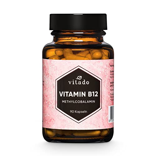 Vitamin B12 hochdosiert - 1000µg Vit B12 aus Methylcobalamin - 90 Kapseln im Glas - Vegan - Laborgeprüft