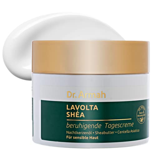 LAVOLTA Crema de día de manteca de karité, hidratante calmante para el rostro para pieles secas y sensibles con aceite de onagra, centella asiática y vitamina E 100ml - vegana sin perfume ph-neutral