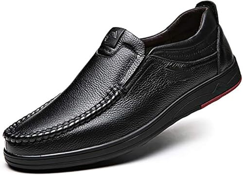 Loderin Men's Walking Shoes, Comfortable Arch Support Cushioned Slip On Loafers, Black, 8.5