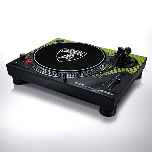 Technics SL-1200M7PEG, Lamborghini Edition Direktantrieb-Plattenspieler-System, Kernloser Motor, Vinyl-Plattenspieler mit 3 Geschwindigkeiten, Nadelbeleuchtung, Grün
