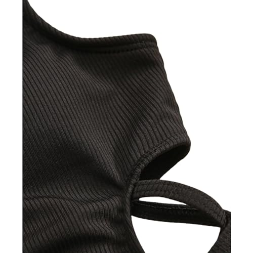 Girls Swimsuits Kids One Piece Swimwear Cut Out Casual Bathing Suit Summer Beachwear Solid Ribbed Swimming Suits3