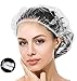 Produktbild AISONBOO 100 Stück Einweg-Duschkappen, einzeln verpackt, größere und dickere wasserdichte Duschkappen, Kunststoff-Haarkappen für Frauen, Reisen, Spa, Hotel und Haarsolon, Heimgebrauch, tragbar