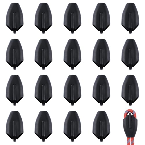 INCREWAY Wiederverwendbare Seilklemmen, verstellbare Verbindungsklemmen aus Kunststoff für die Organisation von geflochtenen Nylon-Seilen (Lochdurchmesser 16 mm), 20 Stück