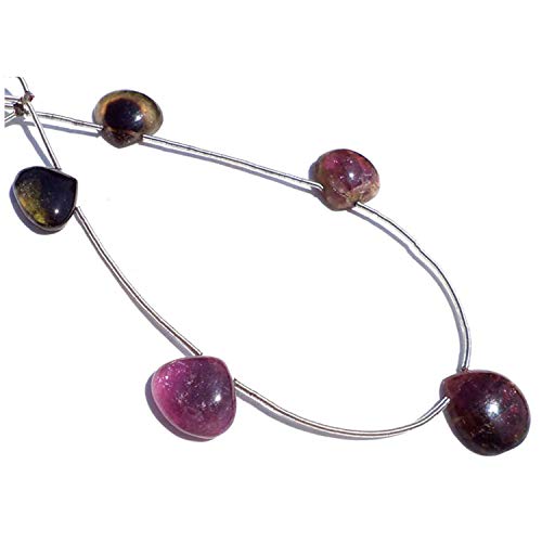 Tourmaline multicolore naturelle en perles coeur de 13mm pour un bijou personnalisé à offrir