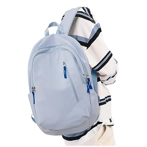 winspansy Simple Travel Carry on Backpack for Women Men Aesthetic Lightweight Waterproof Daypack College Laptop Backpack Fit 14 Inch Laptop, Blue