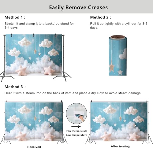 Toile de fond bleue nuages pour fête prénatale - 5