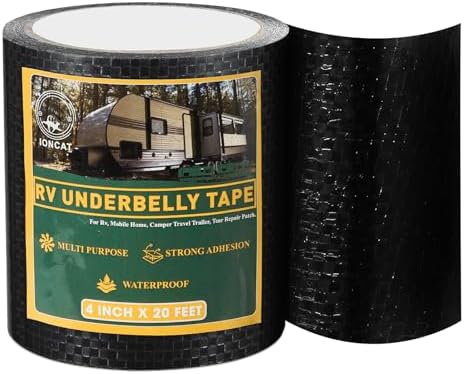 RV Underbelly Material Repair Tape, Flex Seal Belly Tape with Permanent Strong Adhesive for RV, Mobile Home, Camper Travel Trailer, RV Awning Tear Repair Kit, Waterproof, 4 INCH x 20 Feet