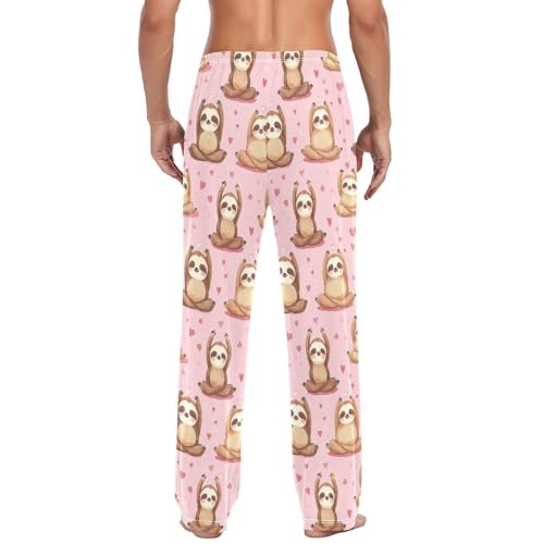 Vdsrup Cute Sloths Pajama Pants Mens Lounge Pants Super Soft Doing Yoga Men Pajama Bottoms with Pockets Drawstring S3